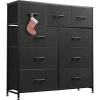 imageWLIVE 3 Drawer 5 Drawer and 9 Drawer Dresser Set Dresser for Bedroom Closet Hallway Storage Organizer Unit Dressers amp Chests of Drawers Charcoal Black