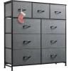 imageWLIVE 3 Drawer 5 Drawer and 9 Drawer Dresser Set Dresser for Bedroom Closet Hallway Storage Organizer Unit Dressers amp Chests of Drawers Dark Grey