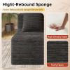 imageWLIVE 32 Middle Sofa Seat of Cloud Sectional Couches for Living Room Boneless Armless Chair Memory Foam Corduroy Black 32Black