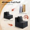 imageWLIVE 32 Middle Sofa Seat of Cloud Sectional Couches for Living Room Boneless Armless Chair Memory Foam Corduroy Black 32Black