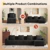 imageWLIVE 32 Middle Sofa Seat of Cloud Sectional Couches for Living Room Boneless Armless Chair Memory Foam Corduroy Black 32Black
