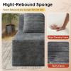 imageWLIVE 32 Middle Sofa Seat of Cloud Sectional Couches for Living Room Boneless Armless Chair Memory Foam Corduroy Black 32Grey