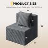 imageWLIVE 32 Middle Sofa Seat of Cloud Sectional Couches for Living Room Boneless Armless Chair Memory Foam Corduroy Black 32Grey