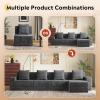 imageWLIVE 32 Middle Sofa Seat of Cloud Sectional Couches for Living Room Boneless Armless Chair Memory Foam Corduroy Black 32Grey