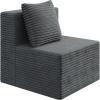 imageWLIVE 32 Middle Sofa Seat of Cloud Sectional Couches for Living Room Boneless Armless Chair Memory Foam Corduroy Black 32Grey