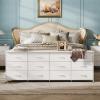imageWLIVE 755 Black Dresser for Bedroom TV Stand for 65 75 80 85 Inch TV 12 Drawer Long Fabric Dresser with Wood Top Wide Entertainment Center Storage Chest for Living Room ClosetWhite