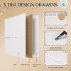 imageWLIVE 755 Black Dresser for Bedroom TV Stand for 65 75 80 85 Inch TV 12 Drawer Long Fabric Dresser with Wood Top Wide Entertainment Center Storage Chest for Living Room ClosetWhite