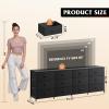 imageWLIVE 755 Black Dresser for Bedroom TV Stand for 65 75 80 85 Inch TV 12 Drawer Long Fabric Dresser with Wood Top Wide Entertainment Center Storage Chest for Living Room ClosetBlack