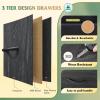 imageWLIVE 755 Black Dresser for Bedroom TV Stand for 65 75 80 85 Inch TV 12 Drawer Long Fabric Dresser with Wood Top Wide Entertainment Center Storage Chest for Living Room ClosetCharcoal Black Wood Grain Print