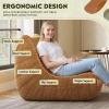 imageWLIVE Bean Bag Chair for Adults Teddy Fleece Togo Chair Giant Memory Foam for Living Room and Bedroom Single GreyBrown