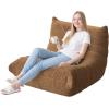imageWLIVE Bean Bag Chair for Adults Teddy Fleece Togo Chair Giant Memory Foam for Living Room and Bedroom Single GreyBrown