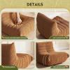 imageWLIVE Bean Bag Chair for Adults Teddy Fleece Togo Chair Giant Memory Foam for Living Room and Bedroom Single GreyBrown