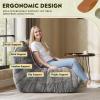 imageWLIVE Bean Bag Chair for Adults Teddy Fleece Togo Chair Giant Memory Foam for Living Room and Bedroom Single GreyGrey