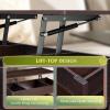 imageWLIVE Coffee Table Lift Top Coffee Table with 2 Drawers Large Hidden Compartment and Open Storage Shelf Lift Tabletop Dining Table for Living Room EspressoEspresso