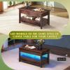 imageWLIVE Coffee Table Lift Top Coffee Table with 2 Drawers Large Hidden Compartment and Open Storage Shelf Lift Tabletop Dining Table for Living Room EspressoEspresso