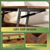 imageWLIVE Coffee Table Lift Top Coffee Table with 2 Drawers Large Hidden Compartment and Open Storage Shelf Lift Tabletop Dining Table for Living Room EspressoRustic Brown