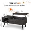 imageWLIVE Coffee Table Lift Top Coffee Table with 2 Drawers Large Hidden Compartment and Open Storage Shelf Lift Tabletop Dining Table for Living Room EspressoCharcoal Black