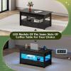 imageWLIVE Coffee Table Lift Top Coffee Table with 2 Drawers Large Hidden Compartment and Open Storage Shelf Lift Tabletop Dining Table for Living Room EspressoBlack