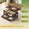 imageWLIVE Coffee Table Lift Top Coffee Table with 2 Drawers Large Hidden Compartment and Open Storage Shelf Lift Tabletop Dining Table for Living Room EspressoEspresso