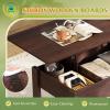 imageWLIVE Coffee Table Lift Top Coffee Table with 2 Drawers Large Hidden Compartment and Open Storage Shelf Lift Tabletop Dining Table for Living Room EspressoEspresso