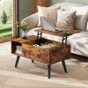 imageWLIVE Coffee Table for Living Room Small Coffee Table with Storage Lift Top Modern Wooden Dining Center Table with Storage Shelf amp Hidden Compartment 315 BlackRustic Brown