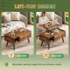 imageWLIVE Coffee Table for Living Room Small Coffee Table with Storage Lift Top Modern Wooden Dining Center Table with Storage Shelf amp Hidden Compartment 315 BlackRustic Brown
