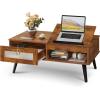 imageWLIVE Coffee Table for Living Room Small Coffee Table with Storage Lift Top Modern Wooden Dining Center Table with Storage Shelf amp Hidden Compartment 315 BlackRustic Brown