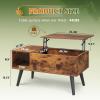 imageWLIVE Coffee Table for Living Room Small Coffee Table with Storage Lift Top Modern Wooden Dining Center Table with Storage Shelf amp Hidden Compartment 315 BlackRustic Brown