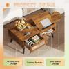 imageWLIVE Coffee Table for Living Room Small Coffee Table with Storage Lift Top Modern Wooden Dining Center Table with Storage Shelf amp Hidden Compartment 315 BlackRustic Brown