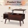 imageWLIVE Coffee Table for Living Room Small Coffee Table with Storage Lift Top Modern Wooden Dining Center Table with Storage Shelf amp Hidden Compartment 315 BlackEspresso