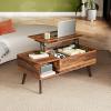 imageWLIVE Coffee Table for Living Room Small Coffee Table with Storage Lift Top Modern Wooden Dining Center Table with Storage Shelf amp Hidden Compartment 315 BlackRustic Brown