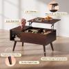 imageWLIVE Coffee Table for Living Room Small Coffee Table with Storage Lift Top Modern Wooden Dining Center Table with Storage Shelf amp Hidden Compartment 315 BlackEspresso