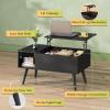 imageWLIVE Coffee Table for Living Room Small Coffee Table with Storage Lift Top Modern Wooden Dining Center Table with Storage Shelf amp Hidden Compartment 315 BlackBlack