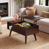imageWLIVE Coffee Table for Living Room Small Coffee Table with Storage Lift Top Modern Wooden Dining Center Table with Storage Shelf amp Hidden Compartment 315 BlackEspresso