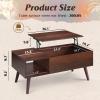 imageWLIVE Coffee Table for Living Room Small Coffee Table with Storage Lift Top Modern Wooden Dining Center Table with Storage Shelf amp Hidden Compartment 315 BlackEspresso
