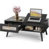 imageWLIVE Coffee Table for Living Room Small Coffee Table with Storage Lift Top Modern Wooden Dining Center Table with Storage Shelf amp Hidden Compartment 315 BlackBlack
