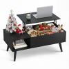 imageWLIVE Coffee Table for Living Room Small Coffee Table with Storage Lift Top Modern Wooden Dining Center Table with Storage Shelf amp Hidden Compartment 315 BlackBlack