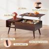 imageWLIVE Coffee Table for Living Room Small Coffee Table with Storage Lift Top Modern Wooden Dining Center Table with Storage Shelf amp Hidden Compartment 315 BlackEspresso
