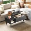 imageWLIVE Coffee Table for Living Room Small Coffee Table with Storage Lift Top Modern Wooden Dining Center Table with Storage Shelf amp Hidden Compartment 315 BlackBlack