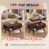 imageWLIVE Coffee Table for Living Room Small Coffee Table with Storage Lift Top Modern Wooden Dining Center Table with Storage Shelf amp Hidden Compartment 315 BlackEspresso