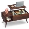 imageWLIVE Coffee Table for Living Room Small Coffee Table with Storage Lift Top Modern Wooden Dining Center Table with Storage Shelf amp Hidden Compartment 315 BlackEspresso