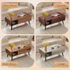 imageWLIVE Coffee Table for Living Room Small Coffee Table with Storage Lift Top Modern Wooden Dining Center Table with Storage Shelf amp Hidden Compartment 315 BlackWalnut