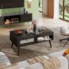 imageWLIVE Coffee Table for Living Room Small Coffee Table with Storage Lift Top Modern Wooden Dining Center Table with Storage Shelf amp Hidden Compartment 315 BlackBlack