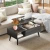 imageWLIVE Coffee Table for Living Room Small Coffee Table with Storage Lift Top Modern Wooden Dining Center Table with Storage Shelf amp Hidden Compartment 315 BlackCharcoal Black