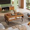 imageWLIVE Coffee Table for Living Room Small Coffee Table with Storage Lift Top Modern Wooden Dining Center Table with Storage Shelf amp Hidden Compartment 315 BlackRustic Brown