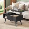 imageWLIVE Coffee Table for Living Room Small Coffee Table with Storage Lift Top Modern Wooden Dining Center Table with Storage Shelf amp Hidden Compartment 315 BlackBlack
