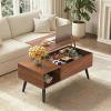 imageWLIVE Coffee Table for Living Room Small Coffee Table with Storage Lift Top Modern Wooden Dining Center Table with Storage Shelf amp Hidden Compartment 315 BlackWalnut