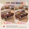 imageWLIVE Coffee Table for Living Room Small Coffee Table with Storage Lift Top Modern Wooden Dining Center Table with Storage Shelf amp Hidden Compartment 315 BlackEspresso