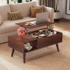 imageWLIVE Coffee Table for Living Room Small Coffee Table with Storage Lift Top Modern Wooden Dining Center Table with Storage Shelf amp Hidden Compartment 315 BlackEspresso