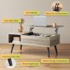 imageWLIVE Coffee Table for Living Room Small Coffee Table with Storage Lift Top Modern Wooden Dining Center Table with Storage Shelf amp Hidden Compartment 315 BlackGrey